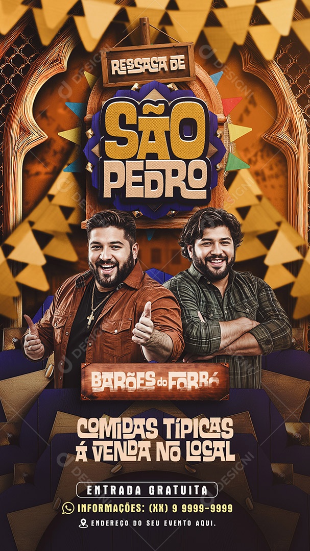 Story Flyer São Pedro Social Media PSD Editável
