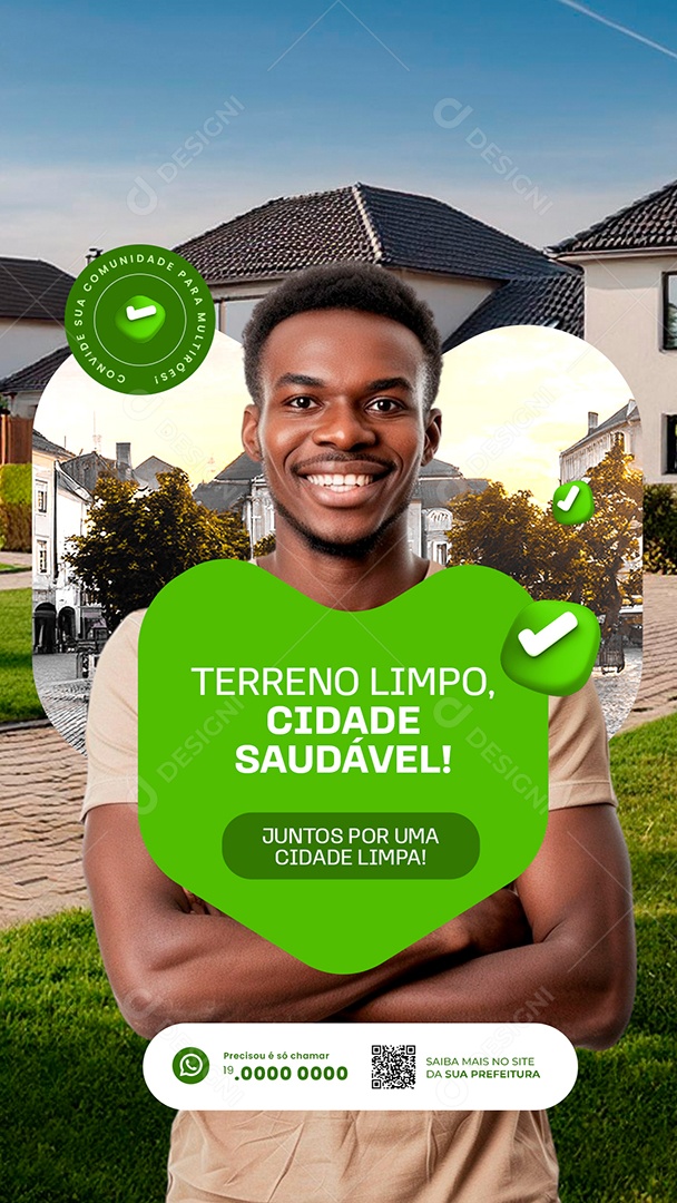 Story Terrenos Limpos Cidade Saudável Social Media PSD Editável