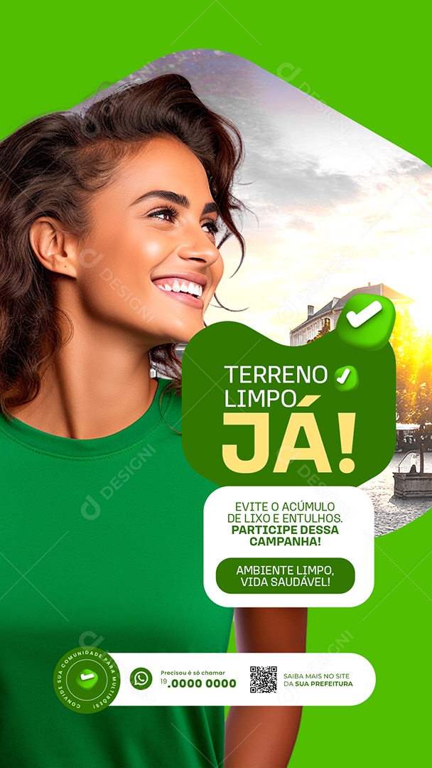Story Terrenos Limpos Já Social Media PSD Editável