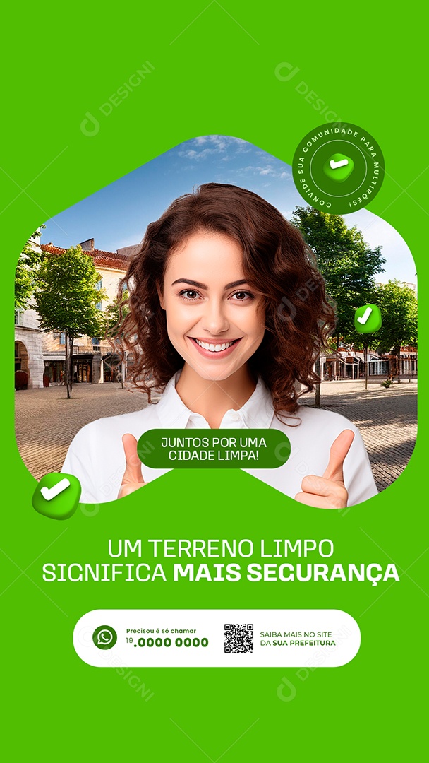 Story Terrenos Limpos Mais Segurança Social Media PSD Editável