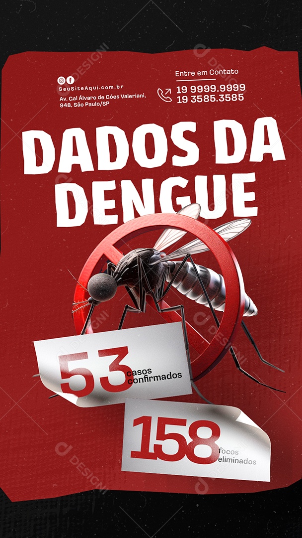 Story Dados da Dengue Social Media PSD Editável