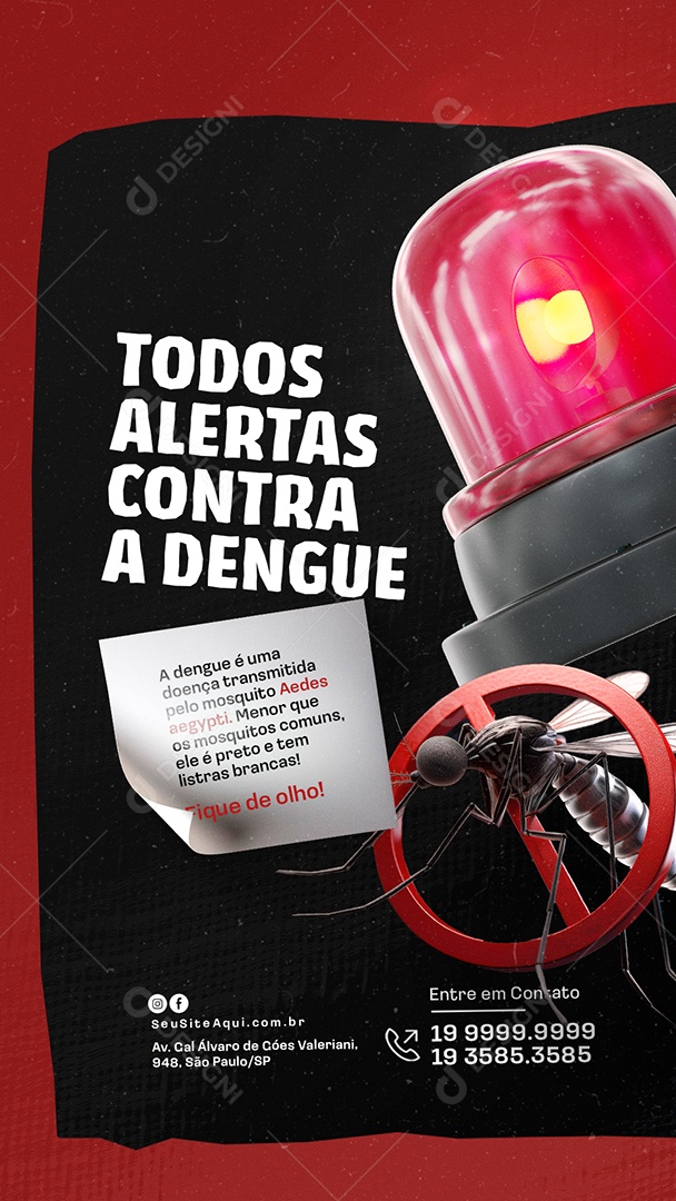 Story TOdos Alerta Contra a Dengue Social Media PSD Editável