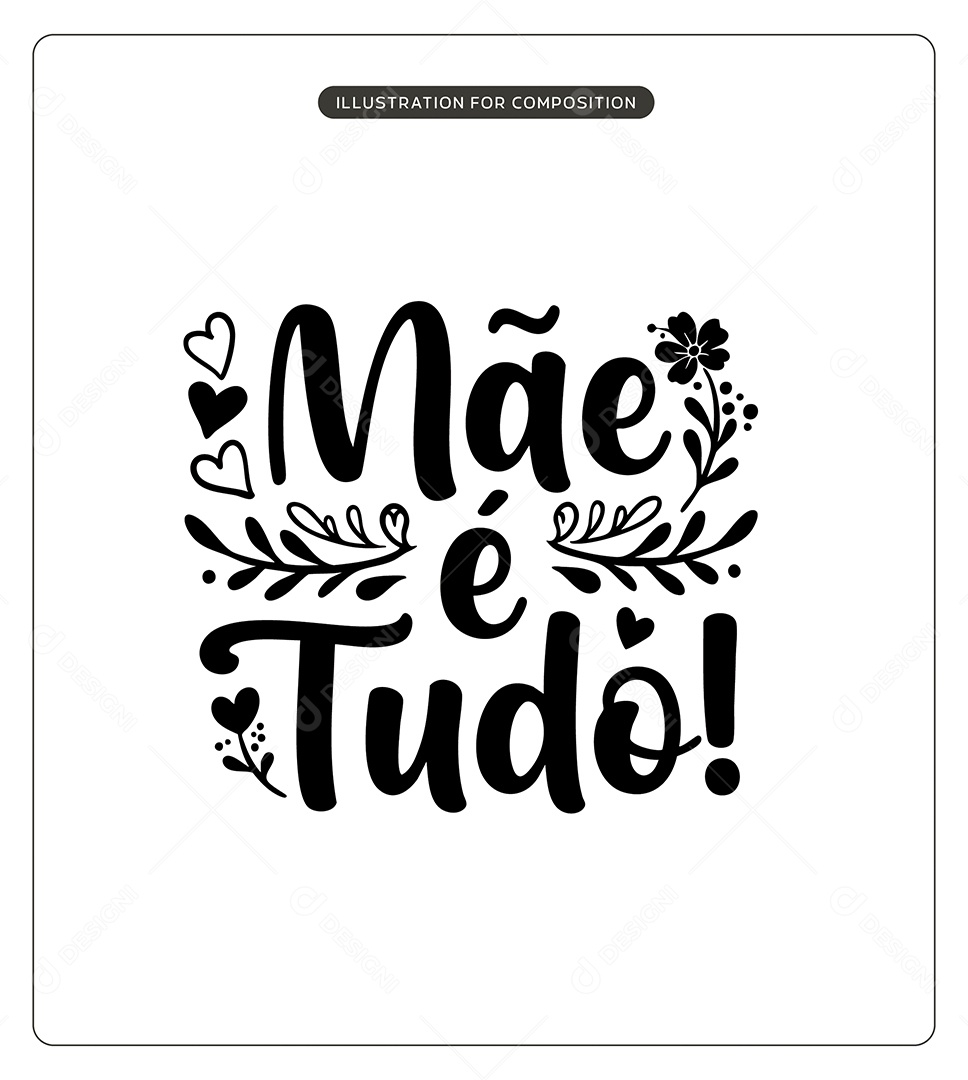 Lettering Dia das Mães Ilustração Vetor EPS