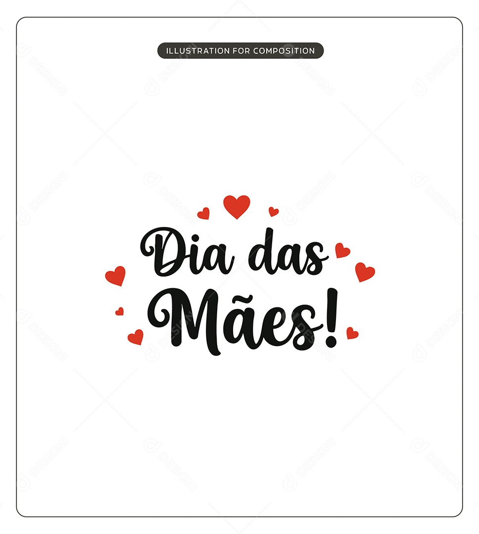 Lettering Dia das Mães Ilustração Vetor EPS
