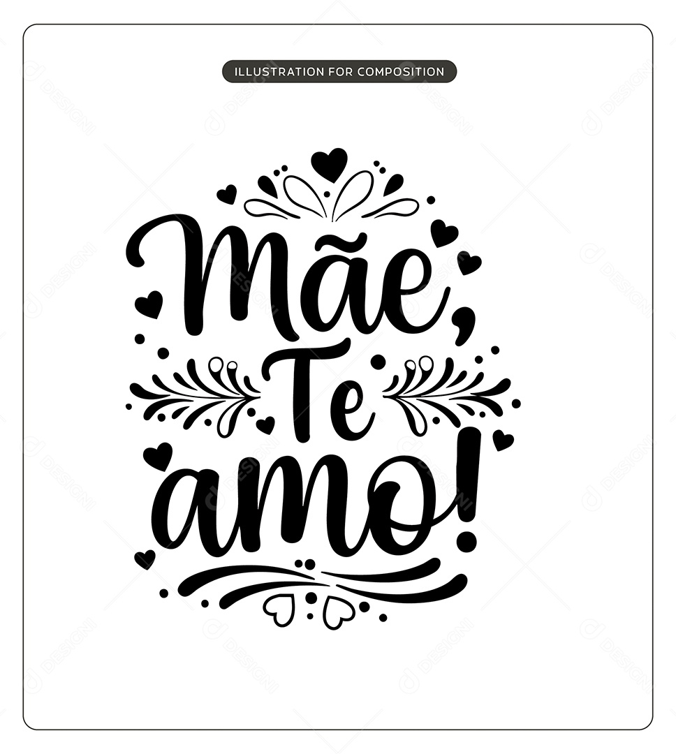 Lettering Dia das Mães Ilustração Vetor EPS