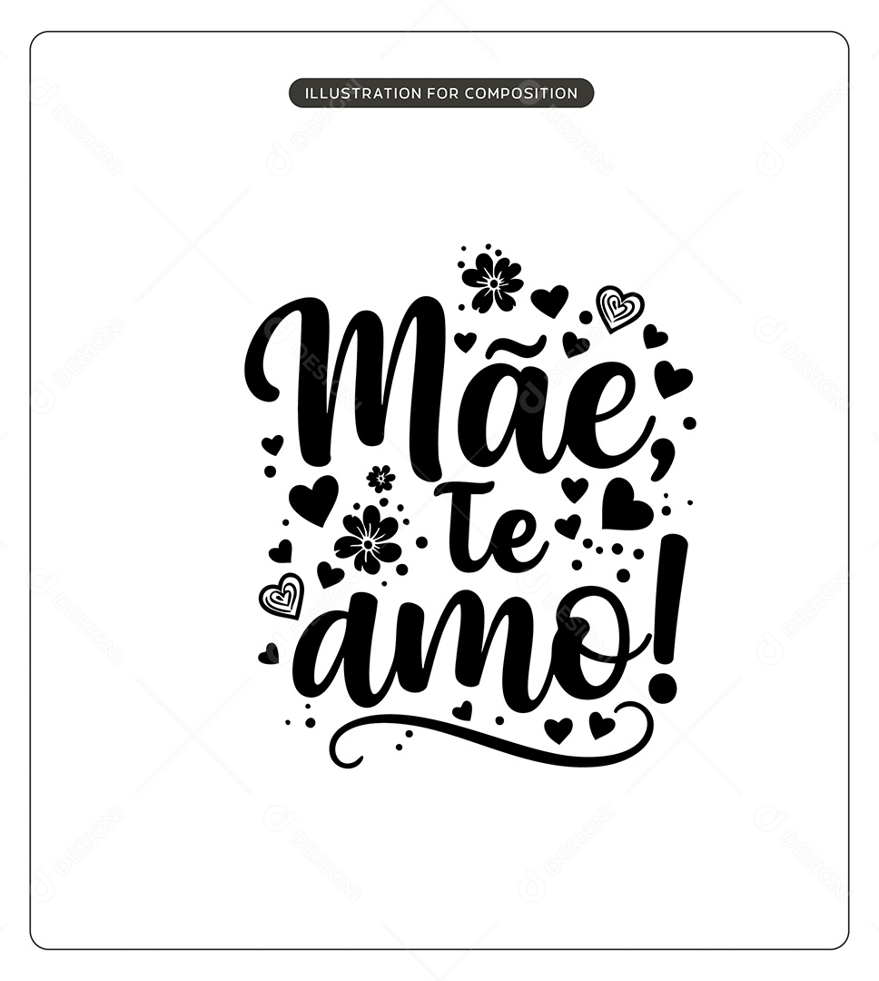 Lettering Dia das Mães Ilustração Vetor EPS