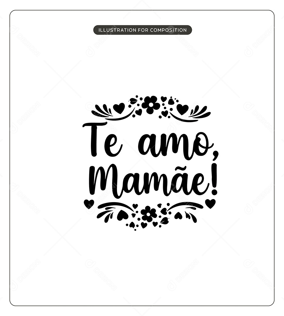 Lettering Dia das Mães Ilustração Vetor EPS