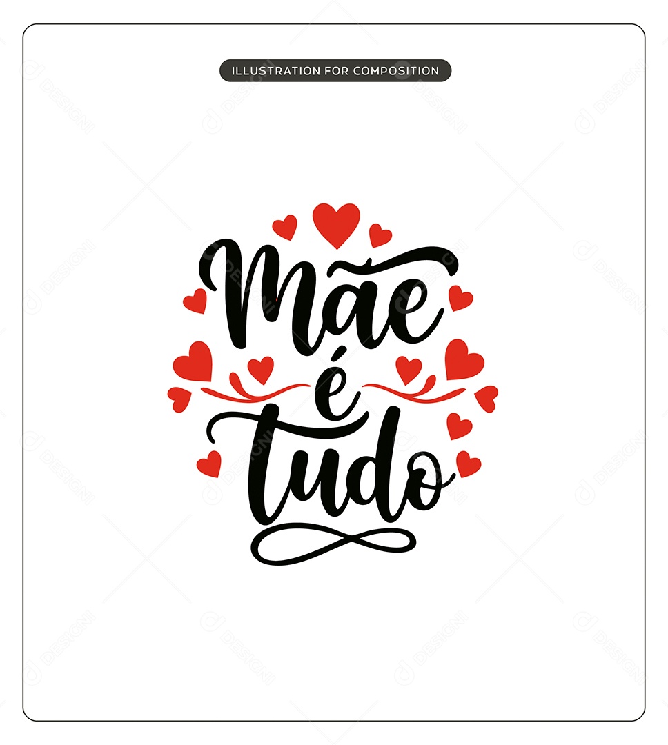 Lettering Feliz Dia das Mães Ilustração Vetor EPS