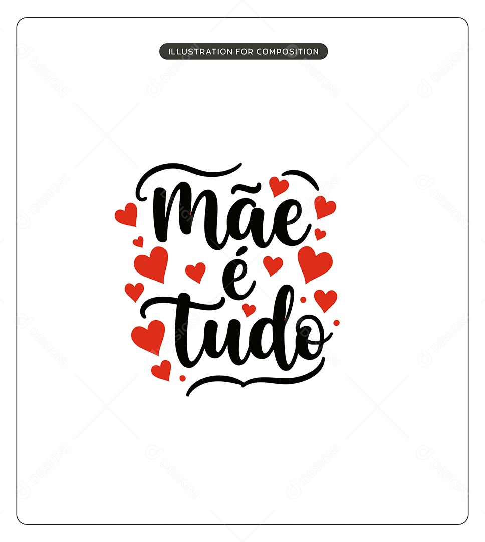 Lettering Feliz Dia das Mães Ilustração Vetor EPS
