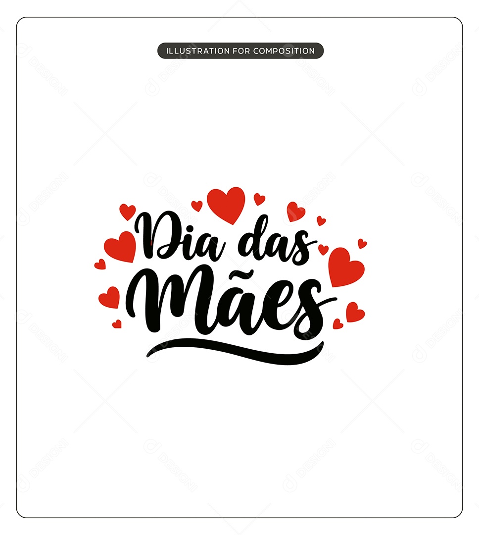 Lettering Dia das Mães Ilustração Vetor EPS