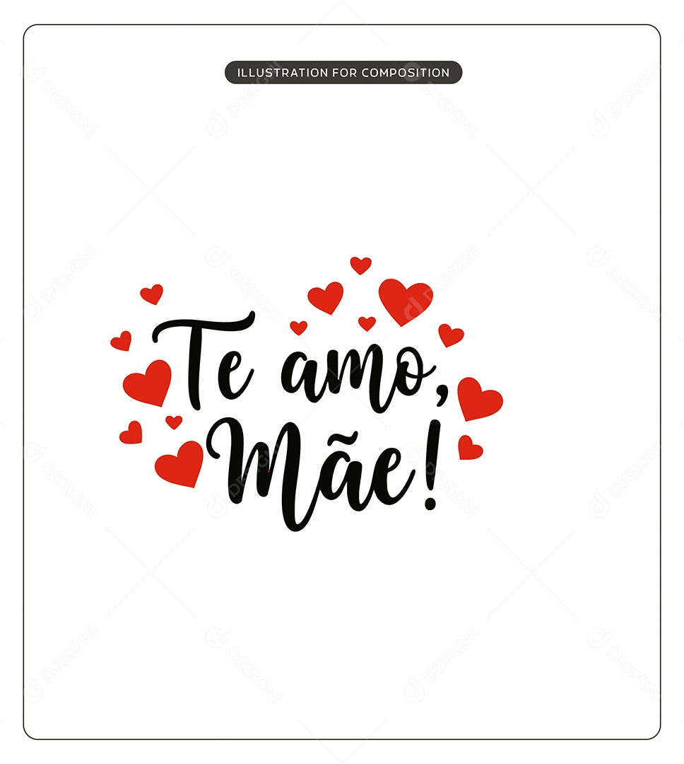 Lettering Feliz Dia das Mães Ilustração Vetor EPS