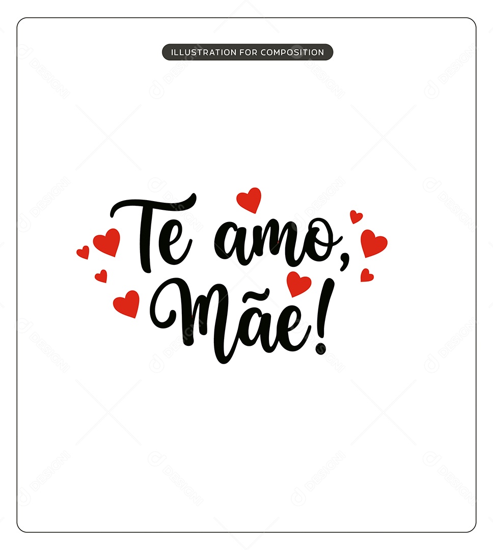 Lettering Feliz Dia das Mães Ilustração Vetor EPS