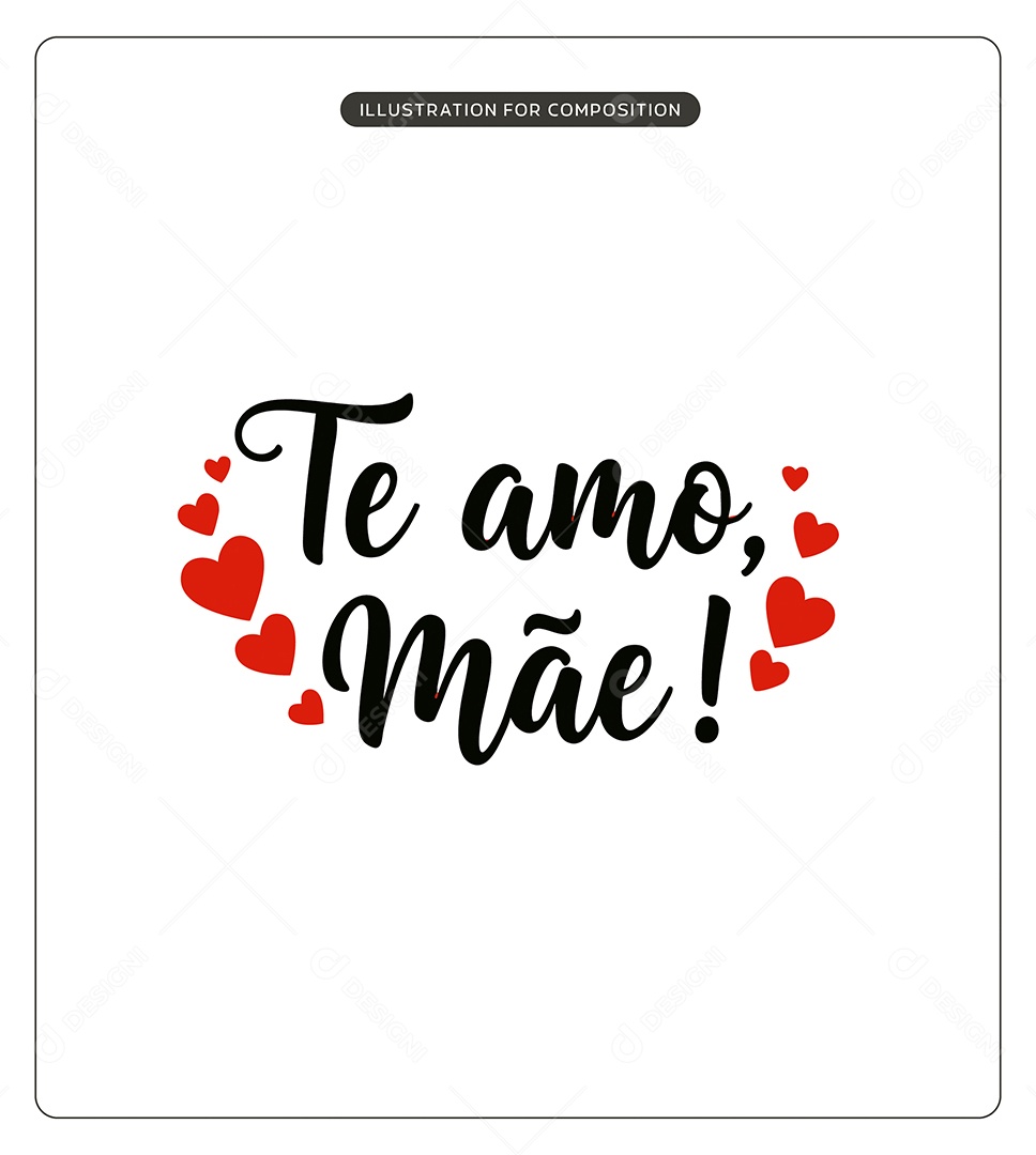 Lettering Feliz Dia das Mães Ilustração Vetor EPS
