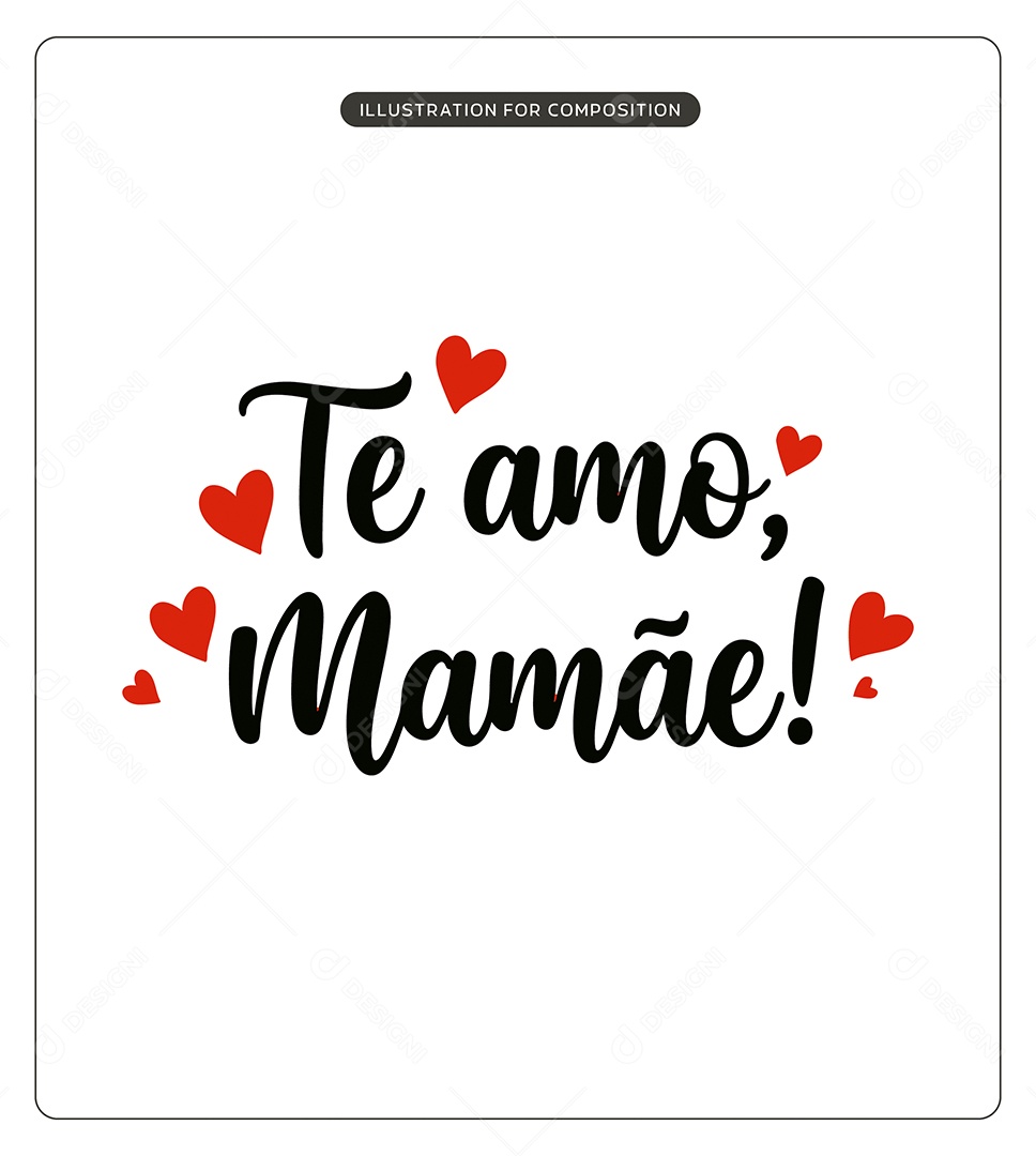 Lettering Feliz Dia das Mães Ilustração Vetor EPS
