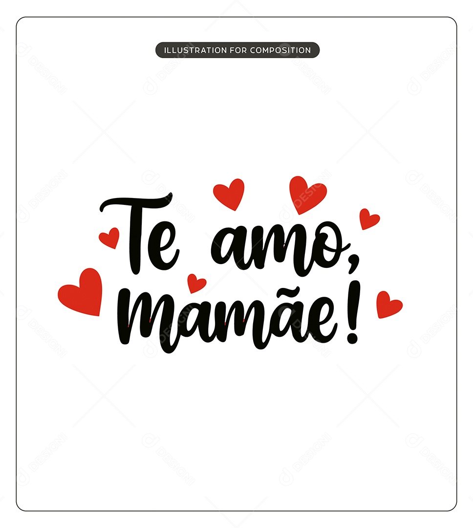 Lettering Feliz Dia das Mães Ilustração Vetor EPS