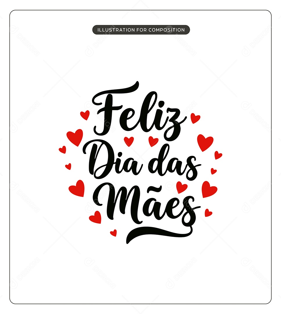 Lettering Feliz Dia das Mães Ilustração Vetor EPS