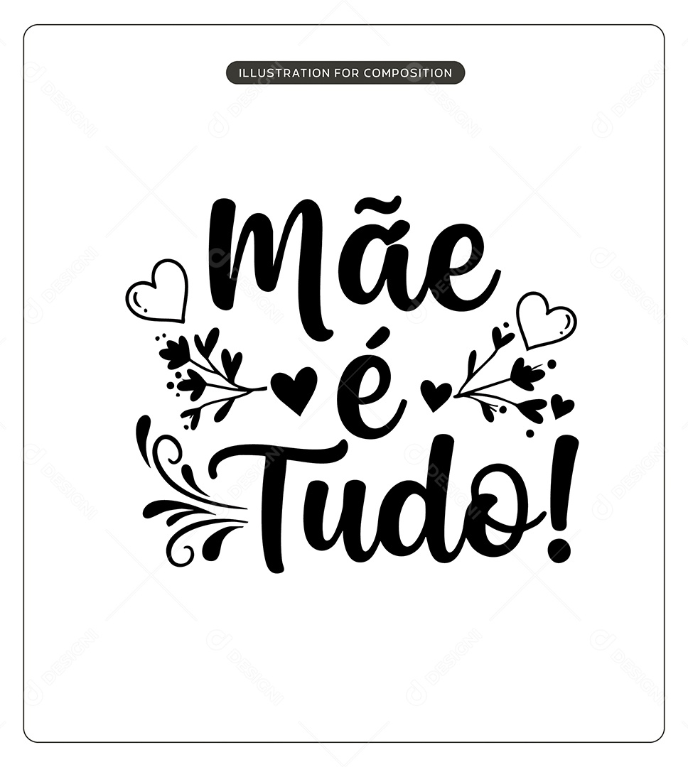 Lettering Feliz Dia das Mães Ilustração Vetor EPS