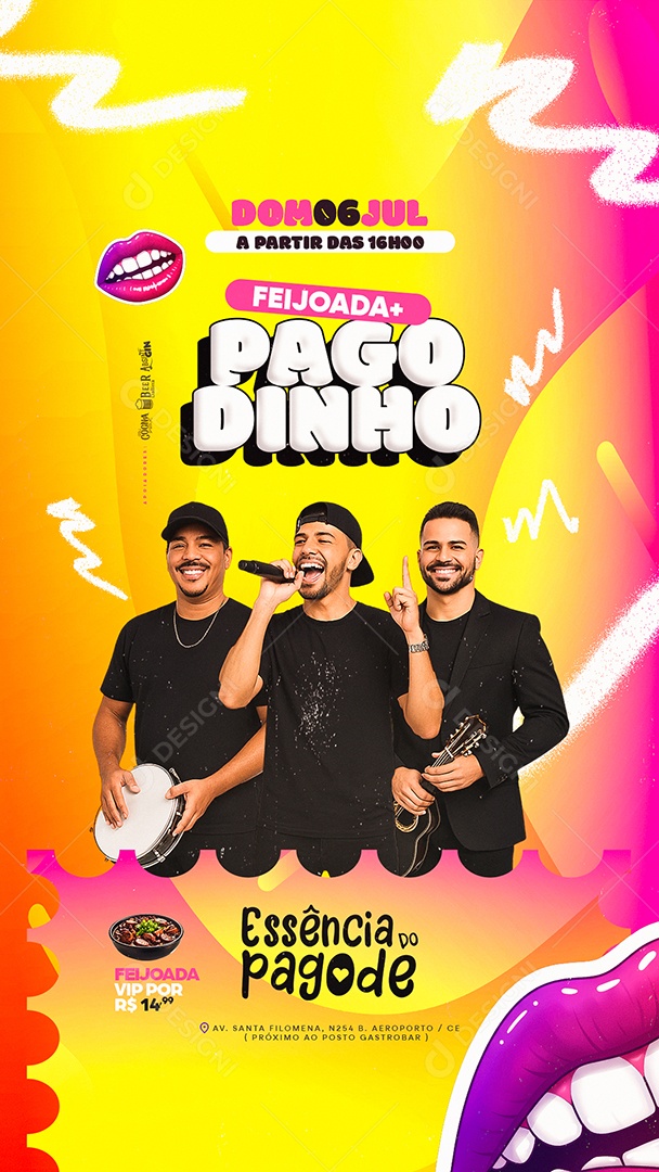 Story Flyer Feijoada Pagodinho Social Media PSD Editável