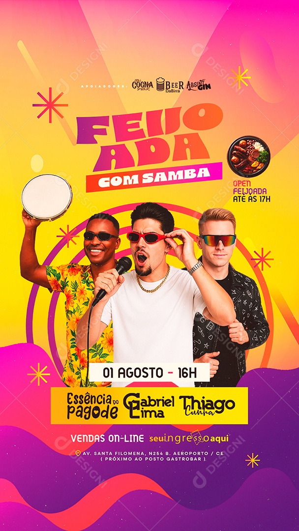 Story Flyer Feijoada com Samba Social Media PSD Editável