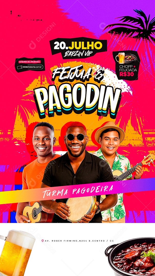 Story Flyer Feijua e Pagodin Social Media PSD Editável