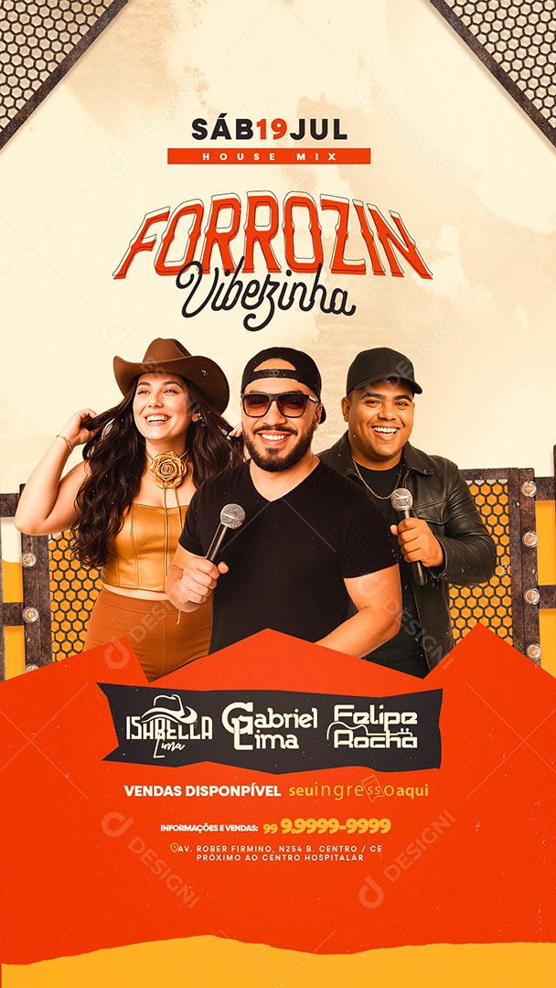 Story Flyer Forrozin Vibezinha Social Media PSD Editável