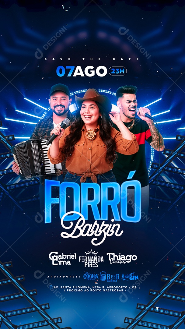 Story Flyer Forró Barzin Social Media PSD Editável