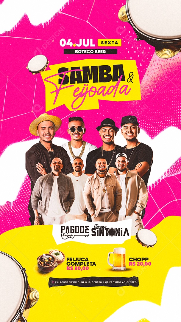 Story Flyer Samba e Feijoada Social Media PSD Editável