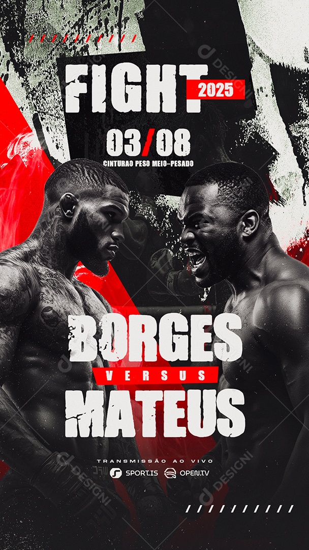 Story Campeonato de Luta Borges Versus Mateus Social Media PSD Editável