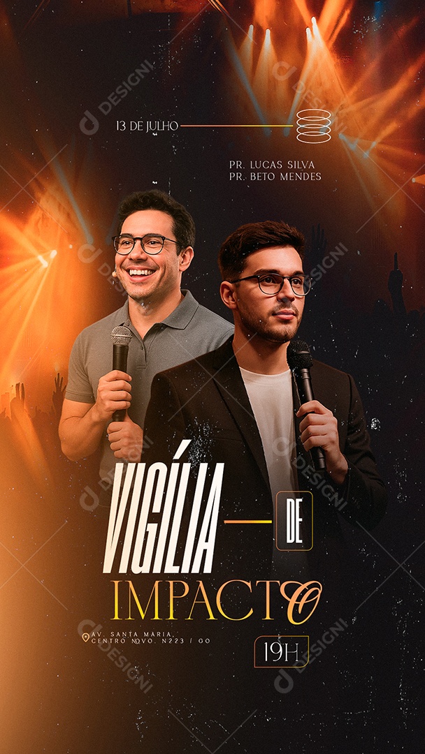 Story Flyer Gospel Vigília de Impacto Social Media PSD Editável