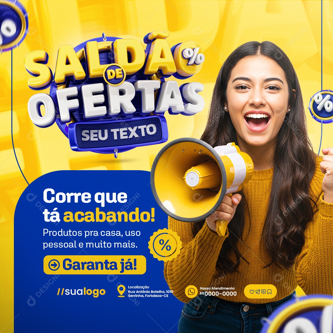 Saldão de Ofertas Loja de Eletrodomésticos Produtos pra Casa Social Media PSD Editável