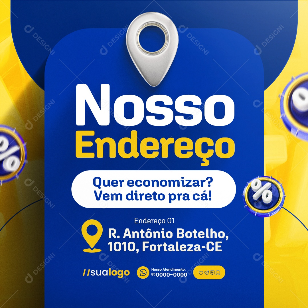 Saldão de Ofertas Loja de Eletrodomésticos Nosso Endereço Social Media PSD Editável