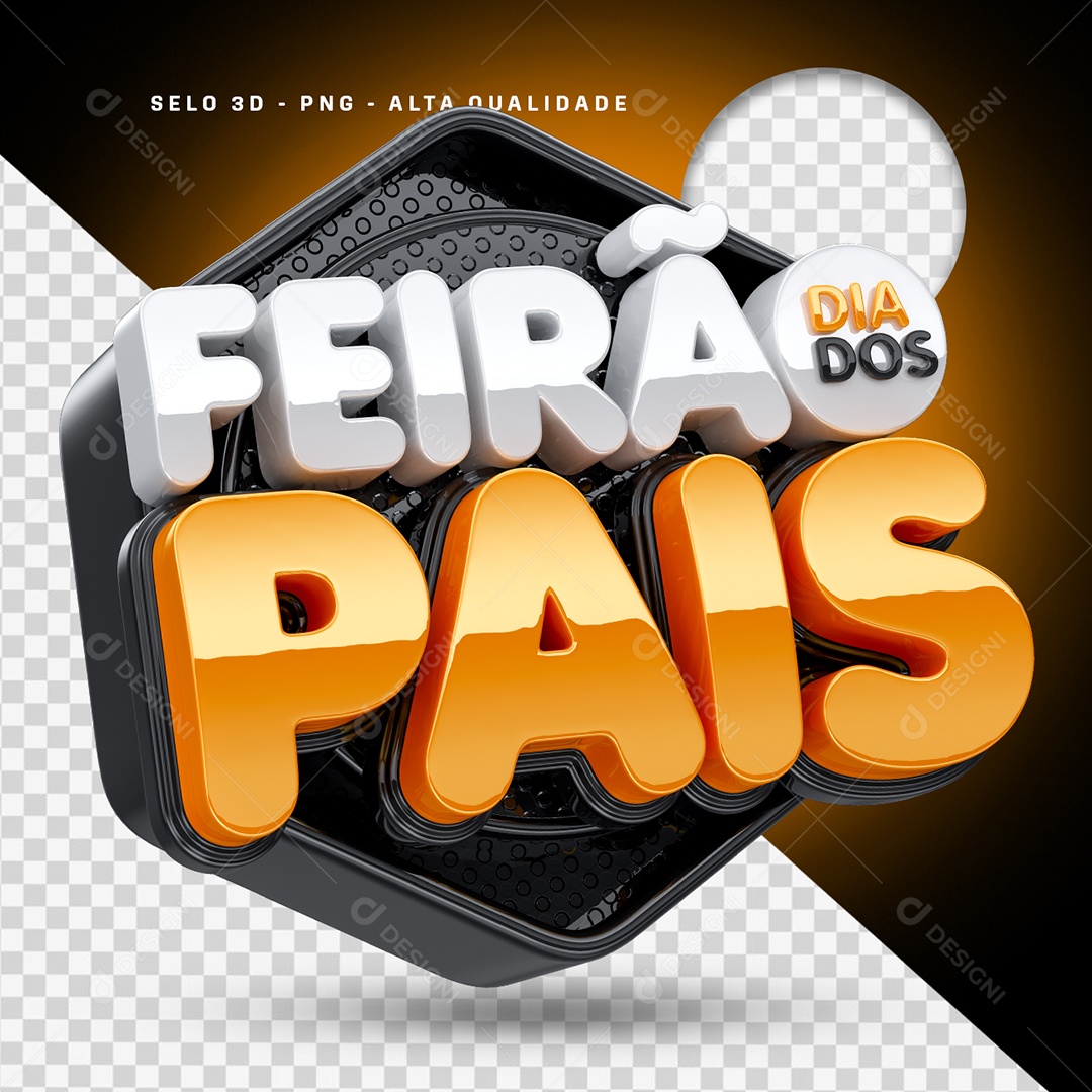 Feirão Dia dos Pais Selo 3D para Composição PSD
