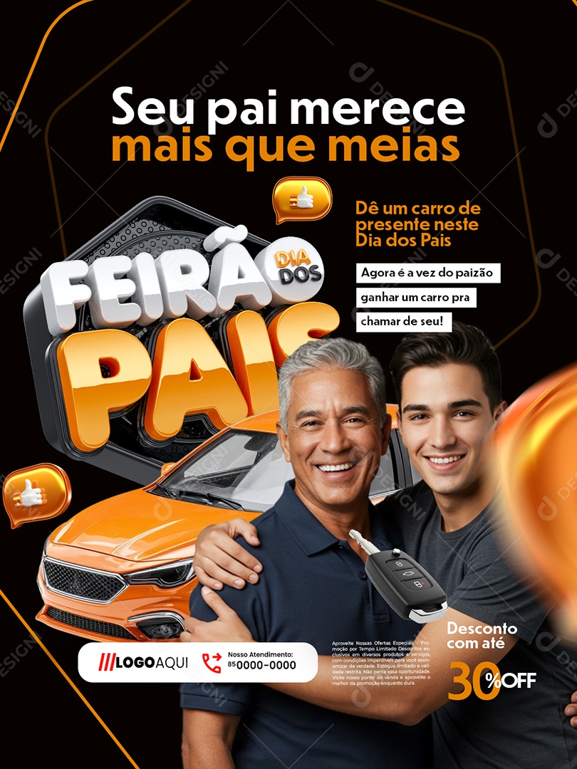 Feirão Dia dos Pais Concessionária Seu Pai Merece Mais que Meias Social Media PSD Editável