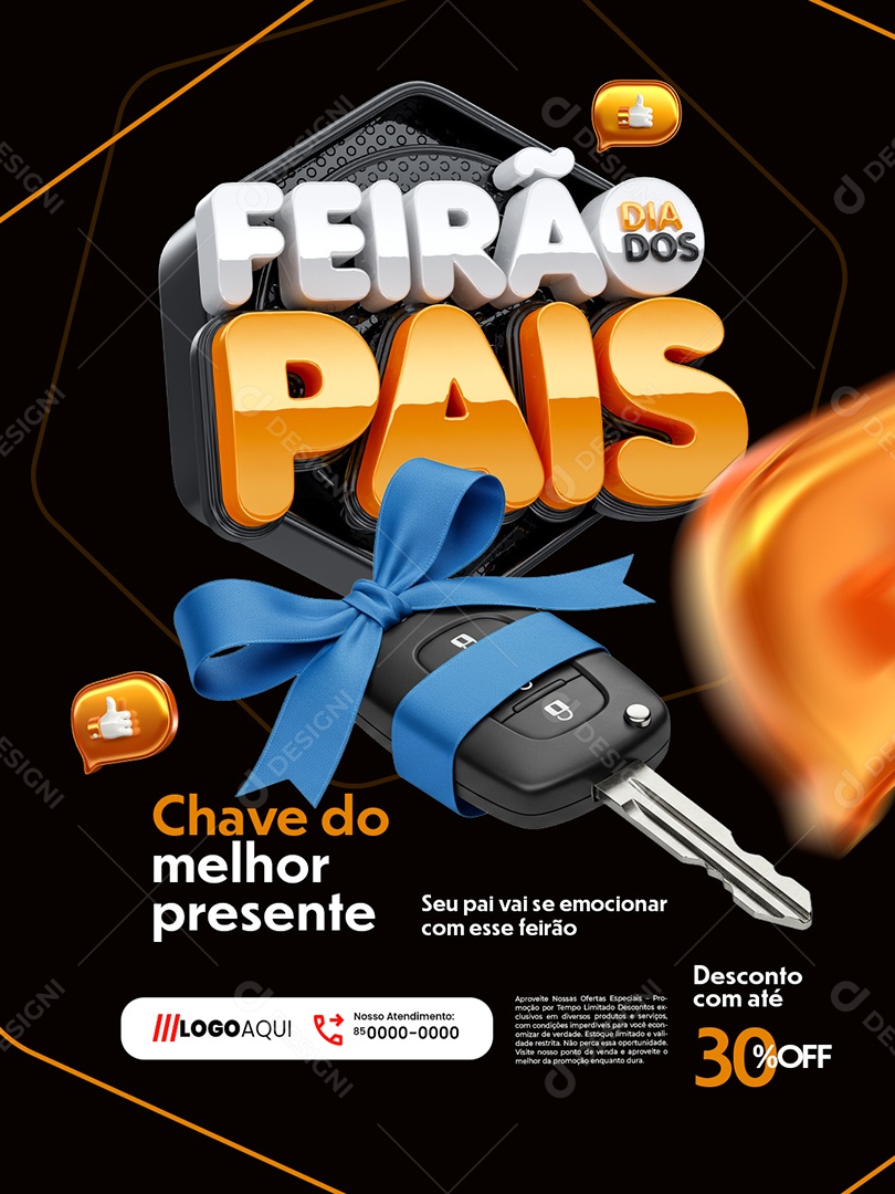 Feirão Dia dos Pais Concessionária Chave do Melhor Presente Social Media PSD Editável