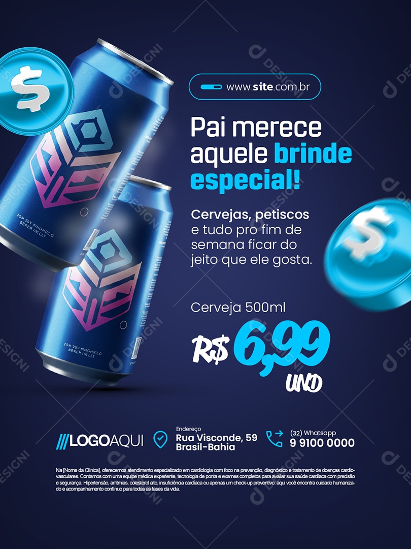 Mercado Pai Merece Aquele Brinde Especial Social Media PSD Editável