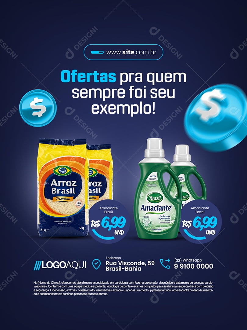 Mercado Ofertas pra Quem Sempre Foi seu Exemplo Social Media PSD Editável