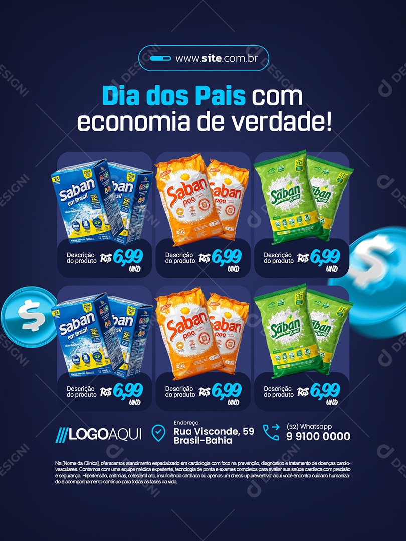 Mercado Dia dos Pais com Economia de Verdade Social Media PSD Editável