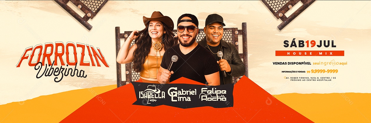 Carrossel Flyer Forrozin Vibezinha Social Media PSD Editável