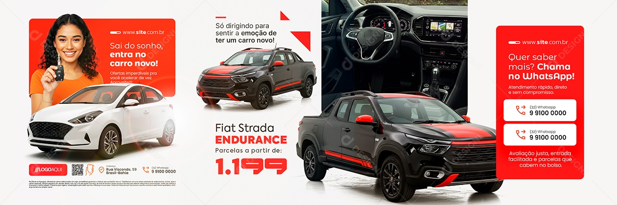 Carrossel Concessionária Fiat Strada Social Media PSD Editável