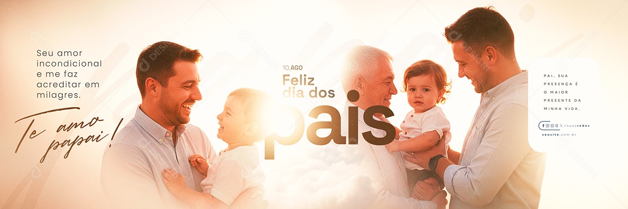 Carrossel Feliz Dia dos Pais 10 de Agosto Social Media PSD Editável