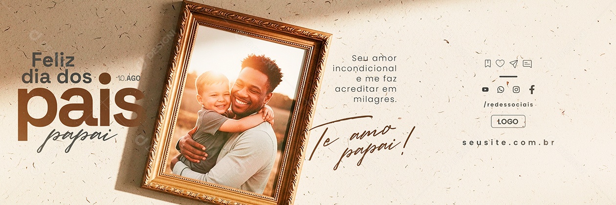 Carrossel Feliz Dia dos Pais 10 de Agosto Social Media PSD Editável