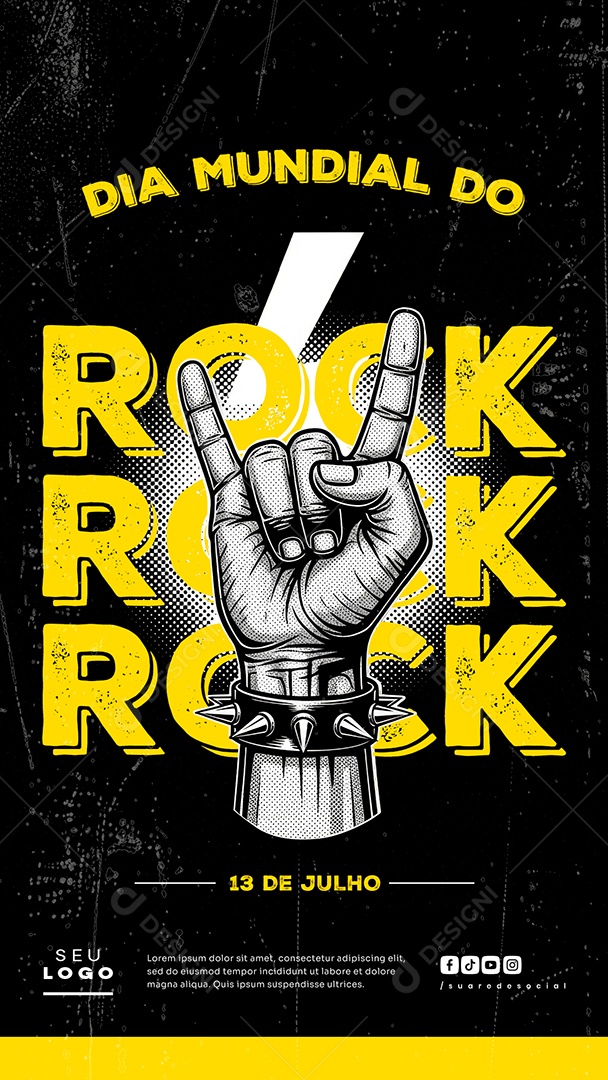 Story Dia Mundial do Rock 13 de Julho Social Media PSD Editável