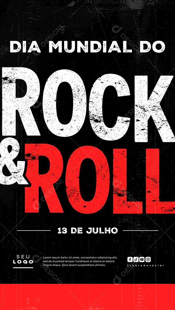 Story Dia Mundial do Rock 13 de Julho Social Media PSD Editável