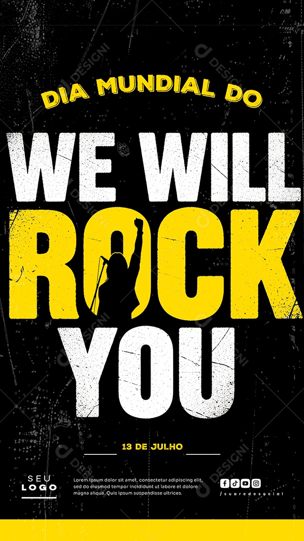 Story Dia Mundial do Rock 13 de Julho Social Media PSD Editável