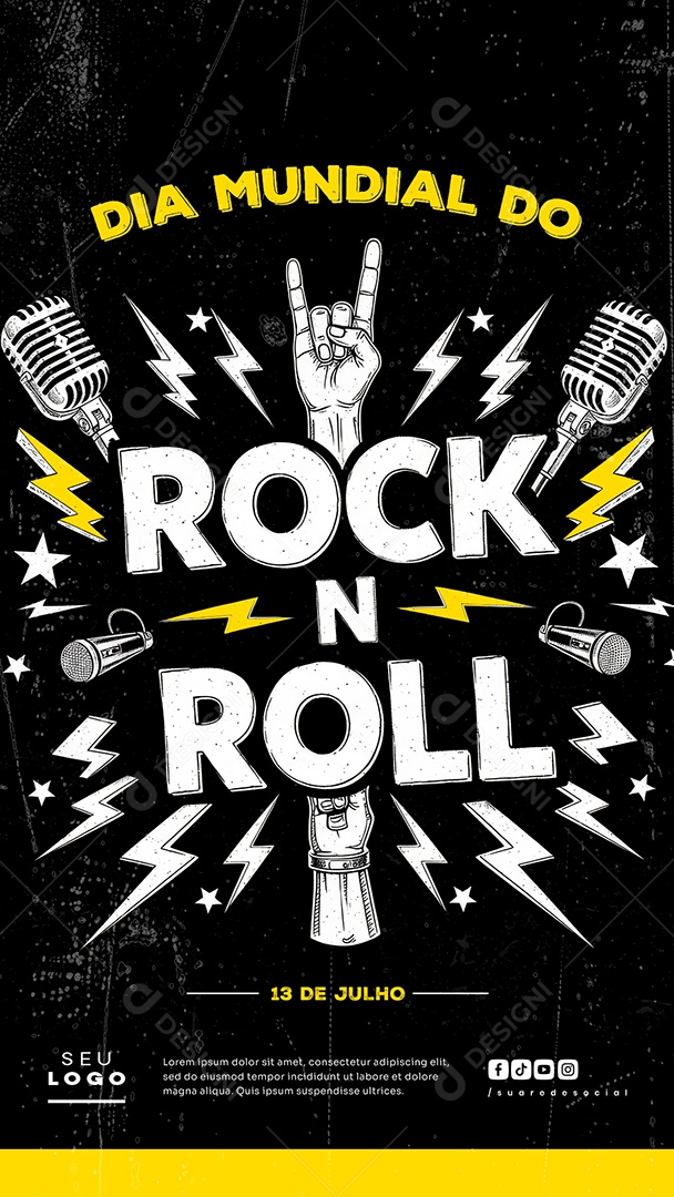 Story Dia Mundial do Rock 13 de Julho Social Media PSD Editável