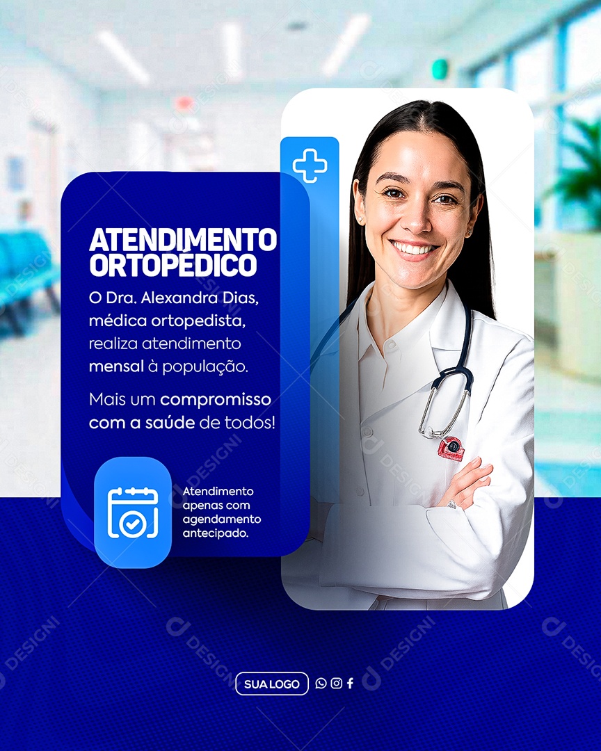 Atendimento Médico com Dr Alessandra Dias Sociais Media PSD Editável