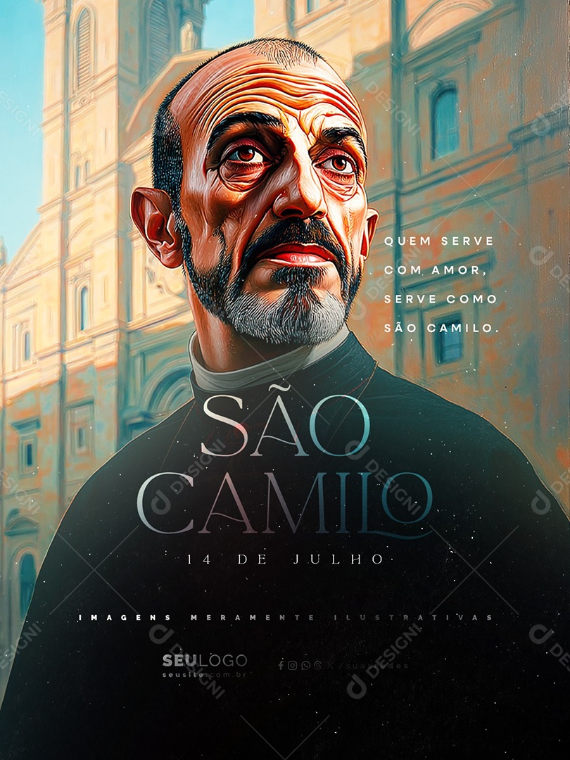 Dia de São Camilo 14 de Julho Social Media PSD Editável