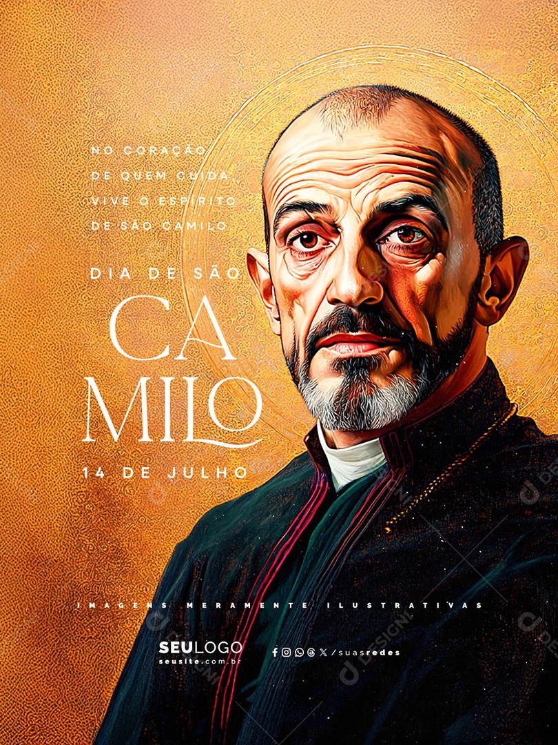 Dia de São Camilo 14 de Julho Social Media PSD Editável