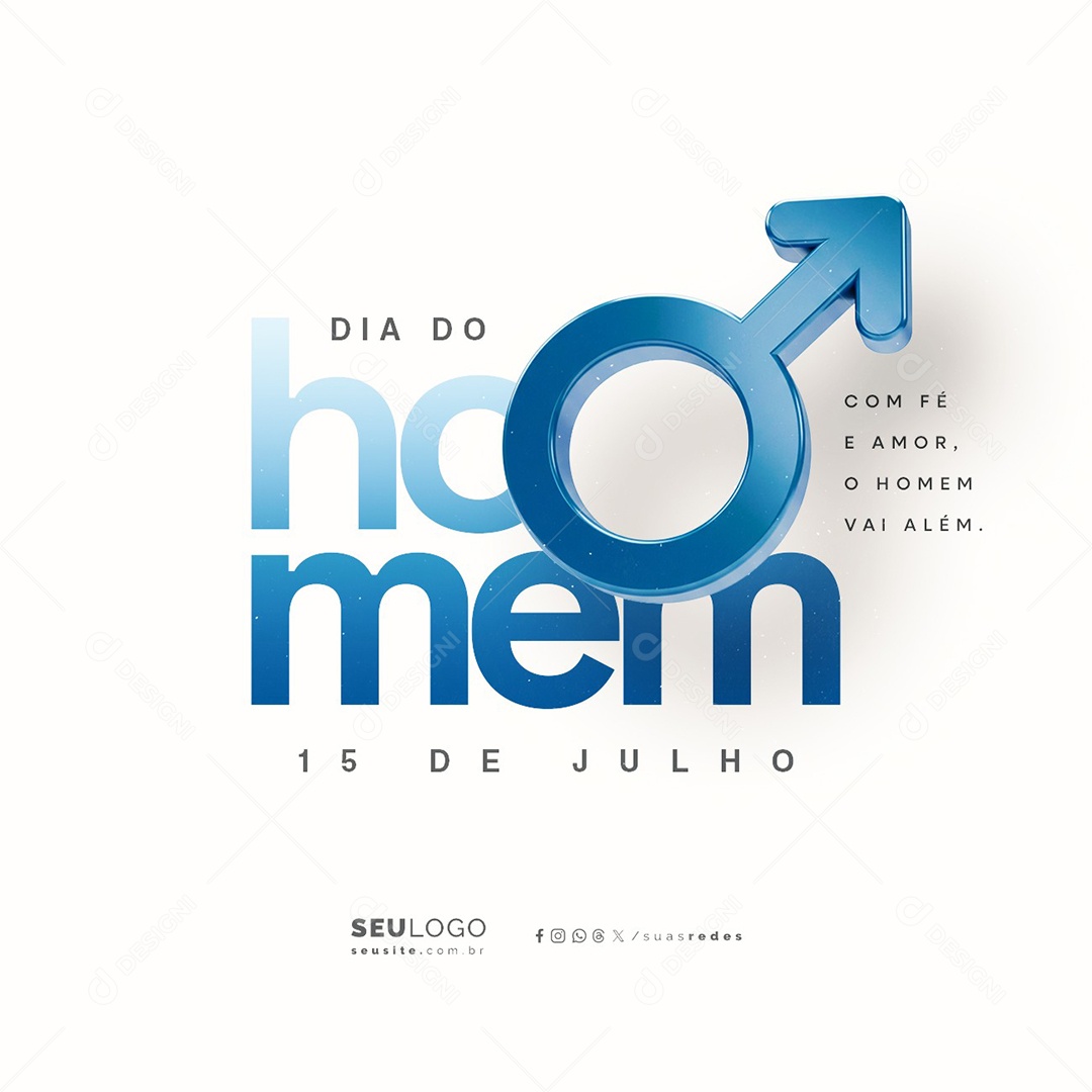 Dia do Homem 15 de Julho Social Media PSD Editável