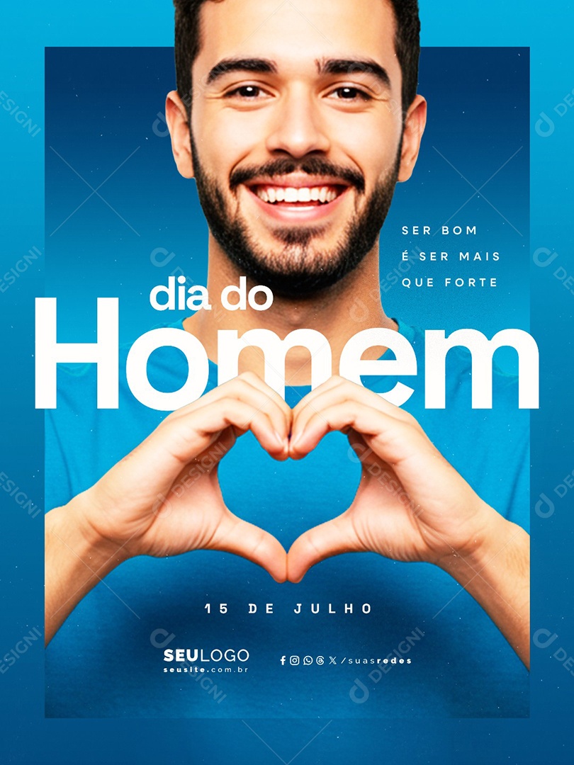 Dia do Homem 15 de Julho Social Media PSD Editável